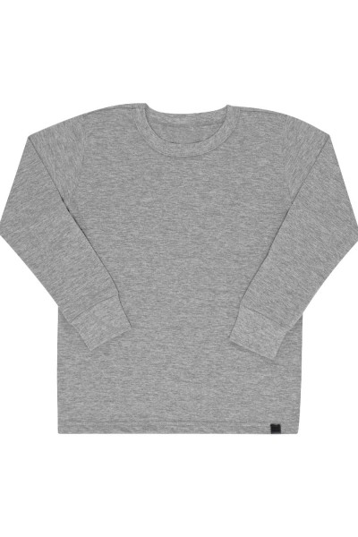 Camiseta malha manga longa cinza (M)